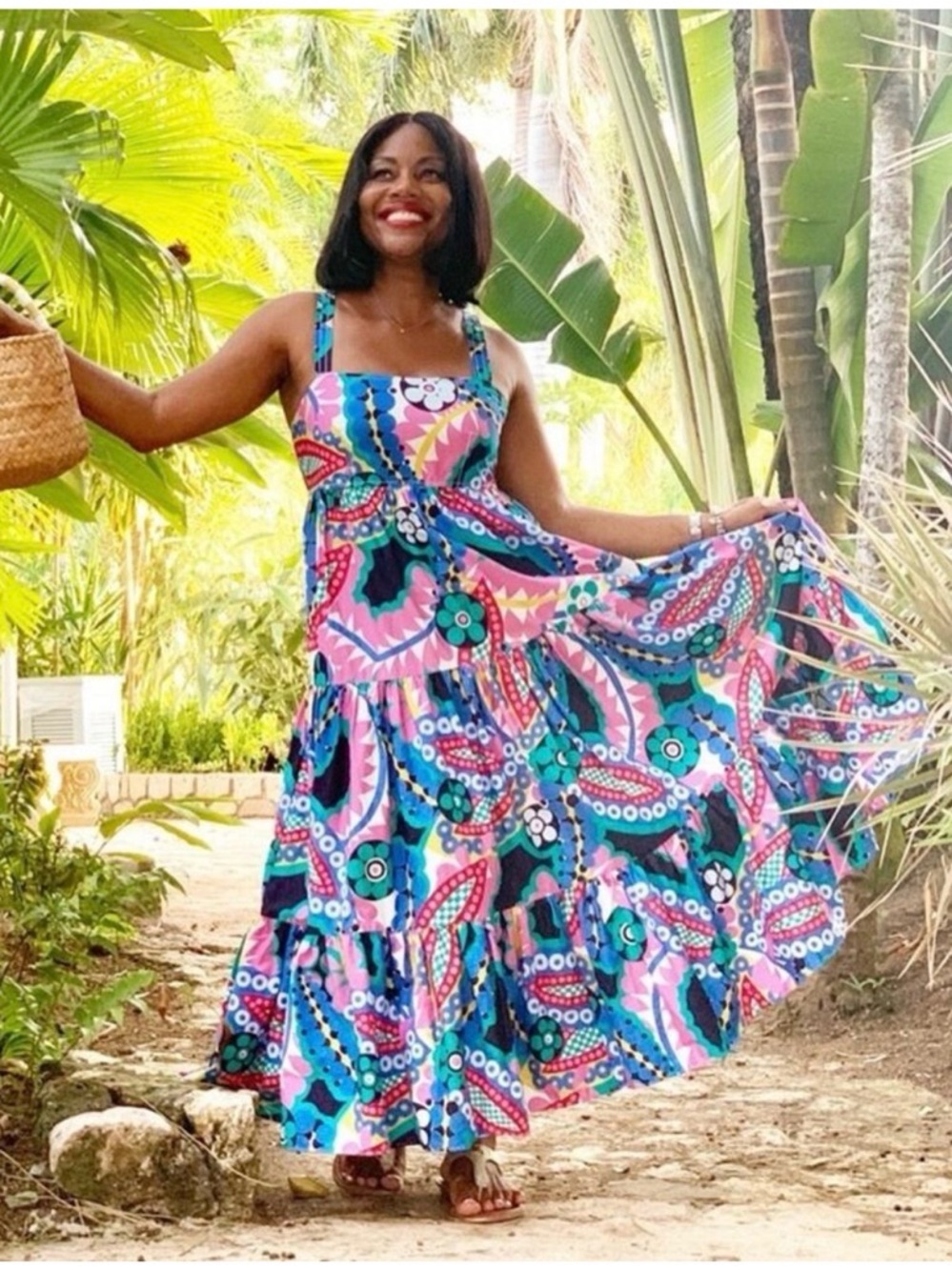 J. Crew Ratti Kaleidoscope Print Multicolor Apron Front Maxi Dress 6